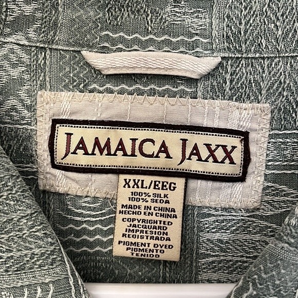 Jamaica Jaxx Men’s Silk Hawaiian Vacation Short Sleeve Button Down Shirt XXL - Picture 8 of 12